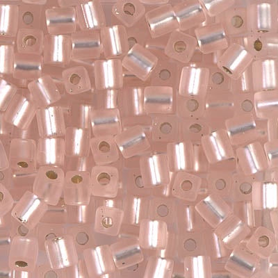 Miyuki 4mm Cube, #23F, Matte Silver Lined Light Blush, 5 grams