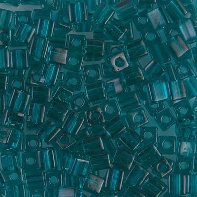Miyuki 4mm Cube, #2405, Transparent Teal, 5 grams