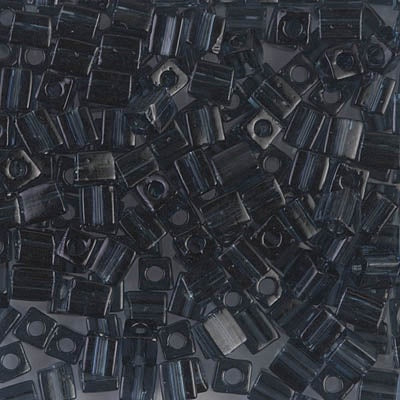 Miyuki 4mm Cube, #2411, Transparent Montana Blue, 5 grams