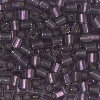 Miyuki 4mm Cube, #24F, Matte Silver Lined Amethyst, 5 grams