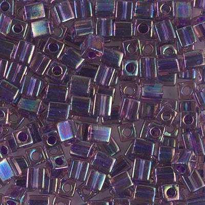 Miyuki 4mm Cube, #356, Purple Lined Amethyst AB, 5 grams