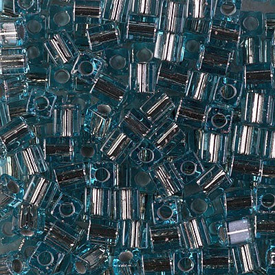 Miyuki 4mm Cube, #976, Copper Lined Light Aqua, 5 grams