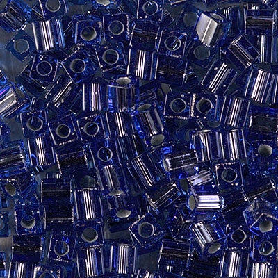 Miyuki 4mm Cube, #977, Copper Lined Pale Montana, 5 grams