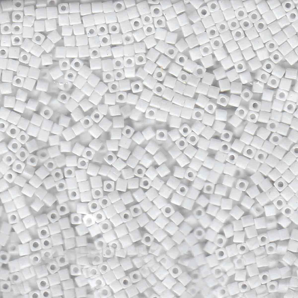 Miyuki 1.8mm Cube, Matte White AB, #402FR, 10 grams