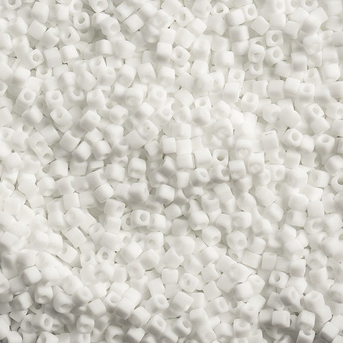 Miyuki 1.8mm Cube, Matte White, #402F, 10 grams