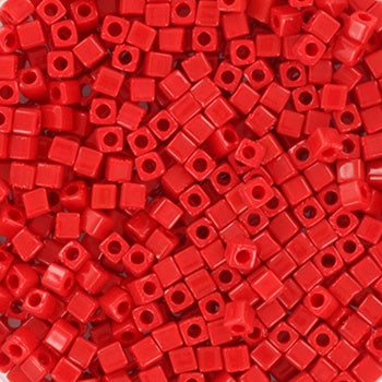 Miyuki 1.8mm Cube, Opaque Red, #408, 10 grams
