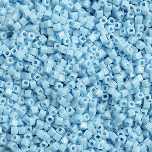 Miyuki 1.8mm Cube, Opaque Turquoise Blue, #413, 10 grams
