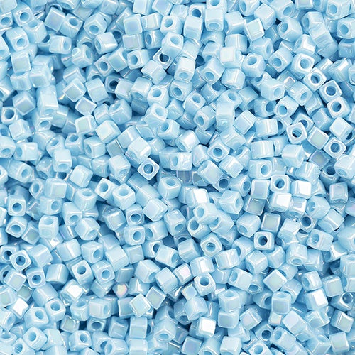 Miyuki 1.8mm Cube, Opaque Turquoise Blue AB (was 413R), #482, 10 grams