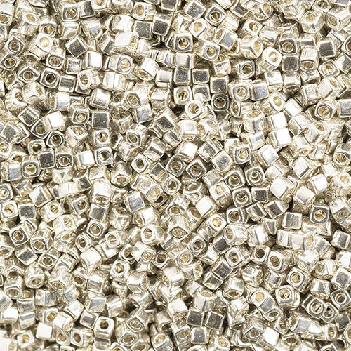 Miyuki 1.8mm Cube, Galvanized Silver, #1051, 10 grams