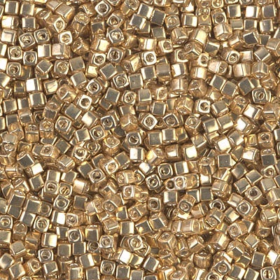 Miyuki 1.8mm Cube, Galvanized Gold, #1052, 10 grams