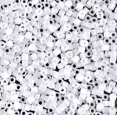 Miyuki 1.8mm Cube, Matte Crystal AB, #131FR, 10 grams