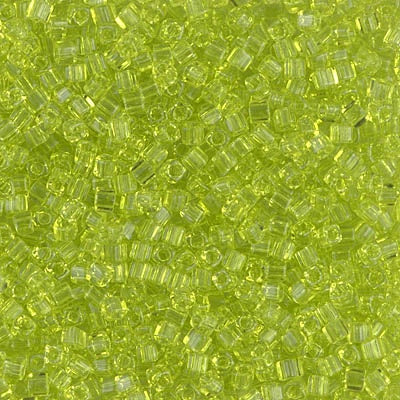 Miyuki 1.8mm Cube, Transparent Chartreuse, #143, 10 grams