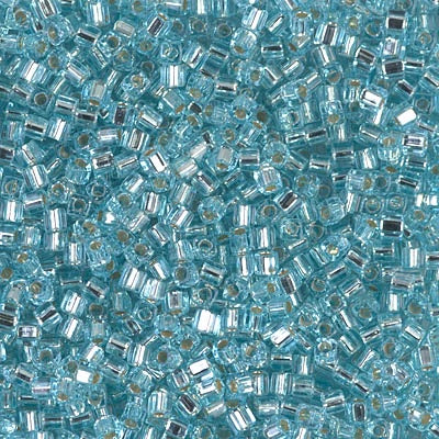 Miyuki 1.8mm Cube, Silver Lined Aqua, #18, 10 grams
