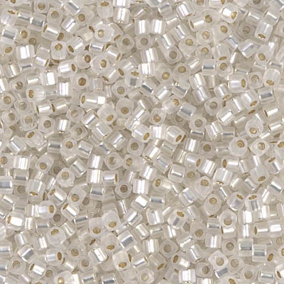 Miyuki 1.8mm Cube, Matte Silver Lined Crystal, #1F, 10 grams