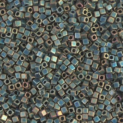 Miyuki 1.8mm Cube, Matte Metallic Patina Iris, #2008, 10 grams