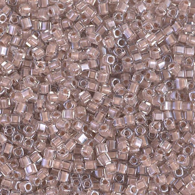 Miyuki 1.8mm Cube, Blush Lined Crystal, #215, 10 grams
