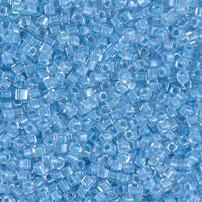 Miyuki 1.8mm Cube, Sky Blue Lined Crystal, #221, 10 grams