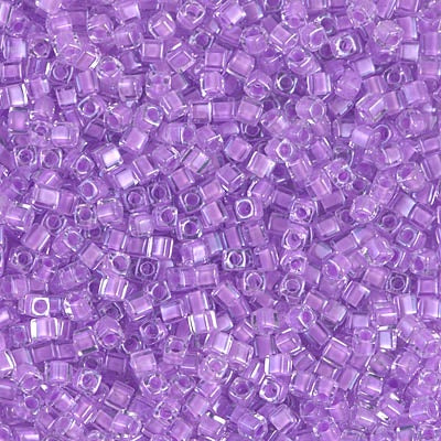 Miyuki 1.8mm Cube, Orchid Lined Crystal, #222, 10 grams