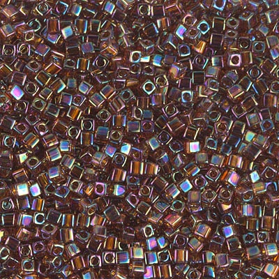 Miyuki 1.8mm Cube, Transparent Topaz AB, #257, 10 grams