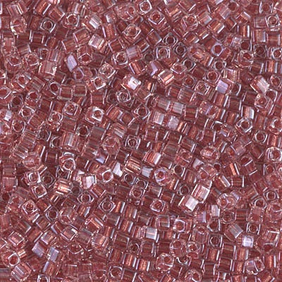 Miyuki 1.8mm Cube, Sparkling Antique Rose Lined Crystal, #2601, 10 grams