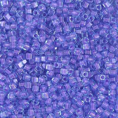 Miyuki 1.8mm Cube, Lilac Lined Aqua, #2640, 10 grams