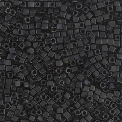 Miyuki 1.8mm Cube, Matte Black, #401F, 10 grams