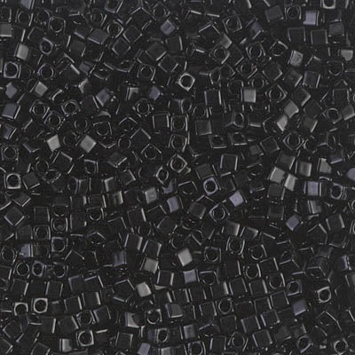 Miyuki 1.8mm Cube, Opaque Black, #401, 10 grams