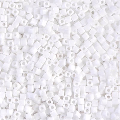 Miyuki 1.8mm Cube, Opaque White, #402, 10 grams