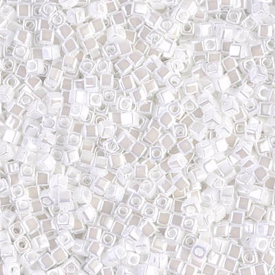 Miyuki 1.8mm Cube, White Pearl Ceylon, #420, 10 grams