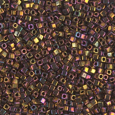 Miyuki 1.8mm Cube, Metallic Gold Iris, #462, 10 grams