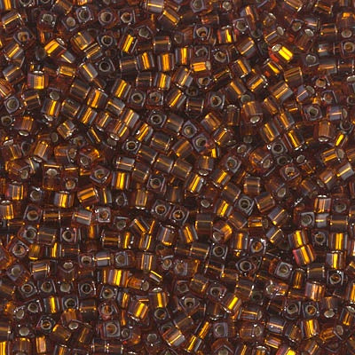 Miyuki 1.8mm Cube, Silver Lined Dark Topaz, #5, 10 grams