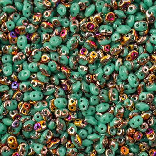 Superduo, Turquoise Green Sliperit, SD6313-29500, 8 grams