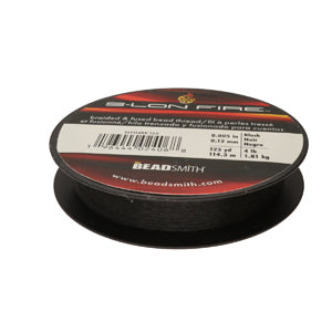 S-Lon Fire Beading Thread 4lb Black 125 Yards