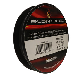 S-Lon Fire Beading Thread 4lb Black 125 Yards