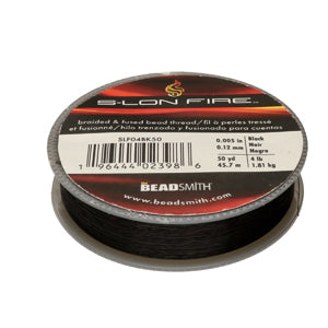 S-Lon Fire Beading Thread 4lb Black 50 Yards