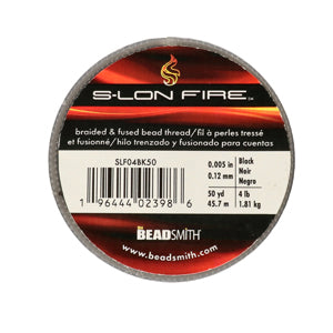 S-Lon Fire Beading Thread 4lb Black 50 Yards