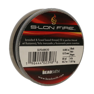 S-Lon Fire Beading Thread 4lb Black 50 Yards