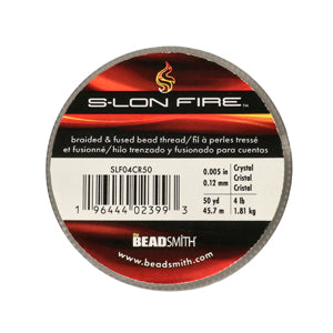 S-Lon Fire Beading Thread 4lb Crystal 50 Yards