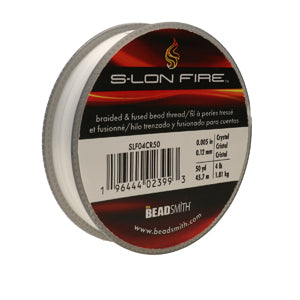 S-Lon Fire Beading Thread 4lb Crystal 50 Yards