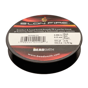 S-Lon Fire Beading Thread 6lb Black 125 Yards