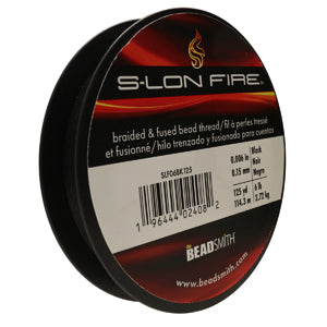 S-Lon Fire Beading Thread 6lb Black 125 Yards