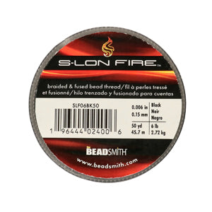 S-Lon Fire Beading Thread 6lb Black 50 Yards