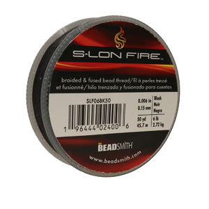 S-Lon Fire Beading Thread 6lb Black 50 Yards