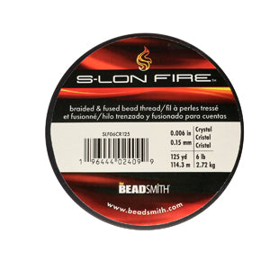 S-Lon Fire Beading Thread 6lb Crystal 125 Yards