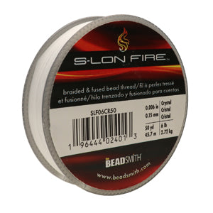 S-Lon Fire Beading Thread 6lb Crystal 50 Yards