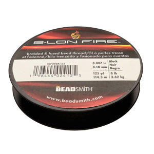 S-Lon Fire Beading Thread 8lb Black 125 Yards