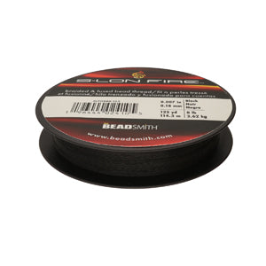 S-Lon Fire Beading Thread 8lb Black 125 Yards