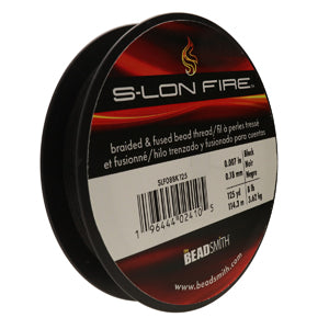 S-Lon Fire Beading Thread 8lb Black 125 Yards