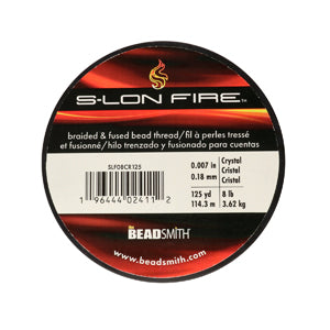 S-Lon Fire Beading Thread 8lb Crystal 125 Yards