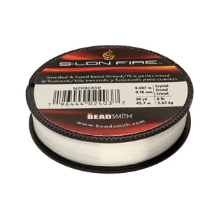 S-Lon Fire Beading Thread 8lb Crystal 50 Yards